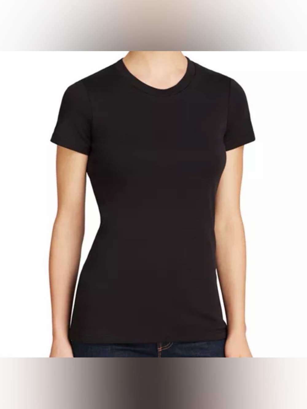 NWT Theory Johnna Pima Cotton Tee in Black